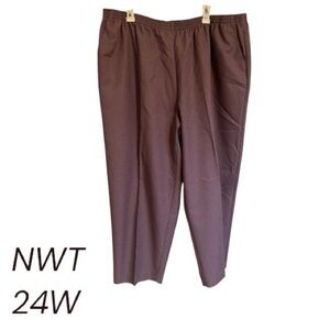 Alfred Dunner Women's LILAC Stretch Waist Pants PLUS SIZE: 24 SHORT         #O